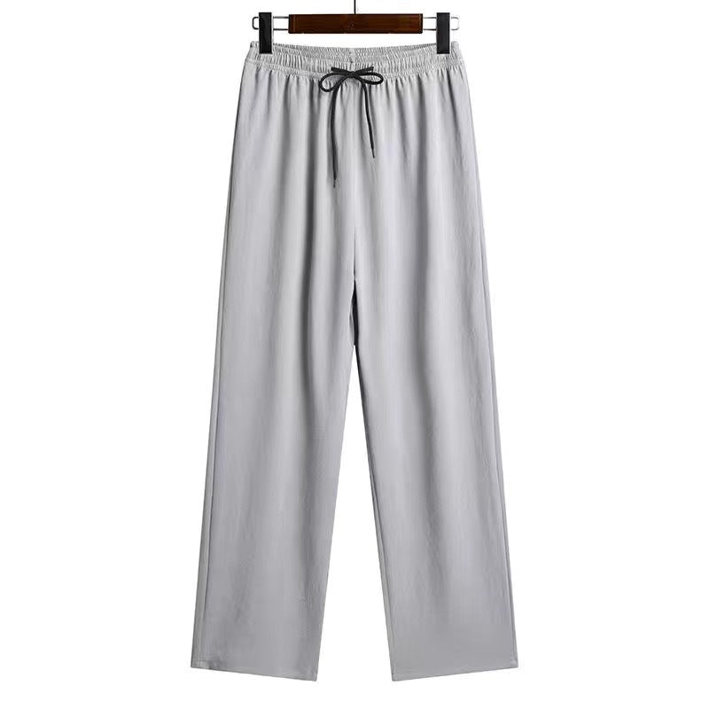 Traditional Chinese Knot Buttons Solid-color Design Trousers