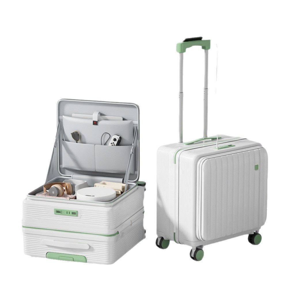 New 20 Inch Side Opening Small Luggage Compartment With Cup Holder, USB Port, Multifunctional Luggage, Boarding Password Box, Sturdy And Lightweight Travel Suitcase, Customizable Pattern