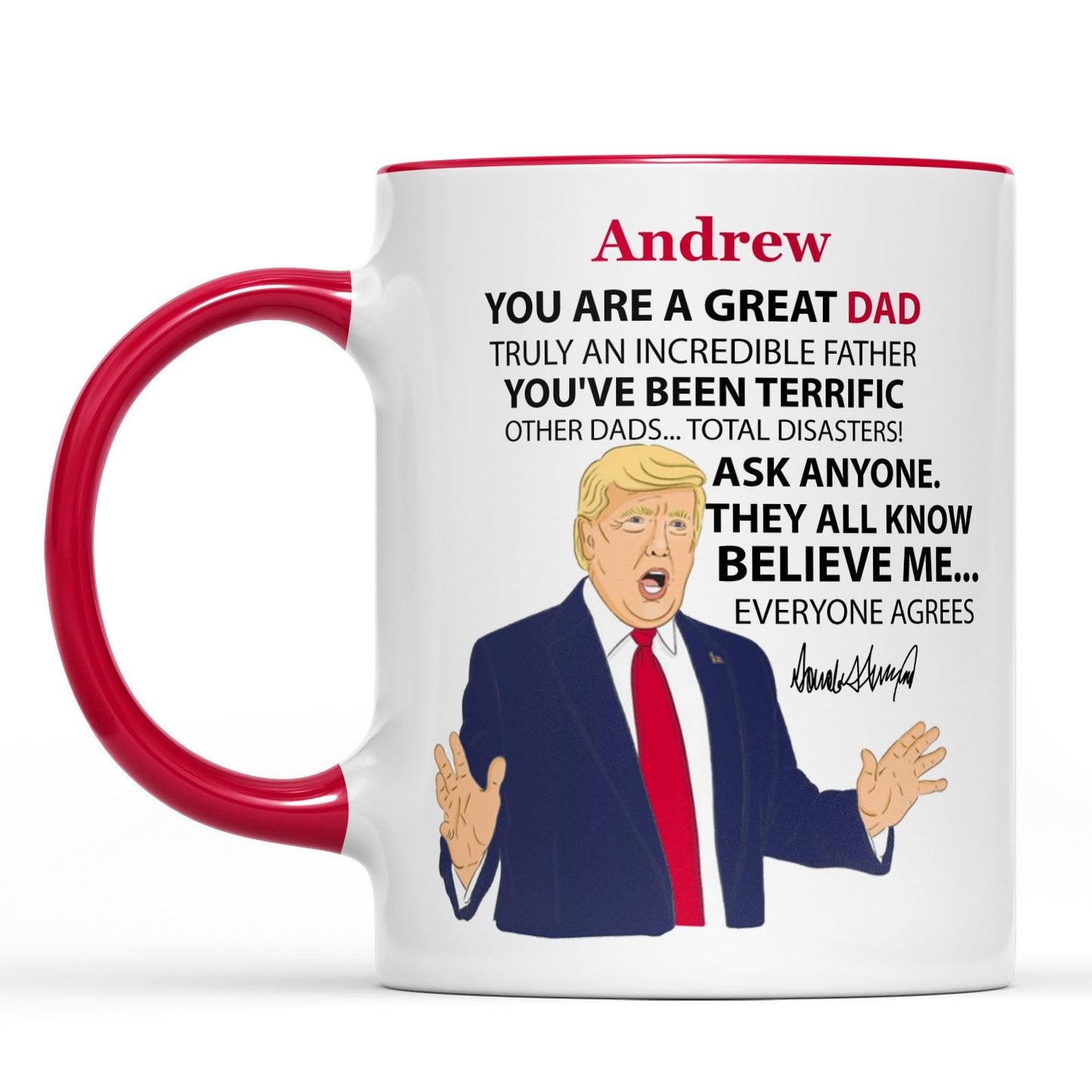 You're A Great Dad Custom Name Mug, Personalized Custom White Mug Accent Mug, Gift for Father's Day, Gift for Dad, Gift for Husband 680629 - GOP