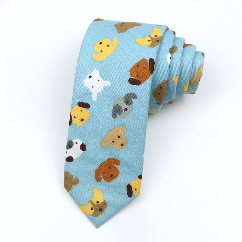 Korean Style Narrow Men's Clothing Cotton Tie