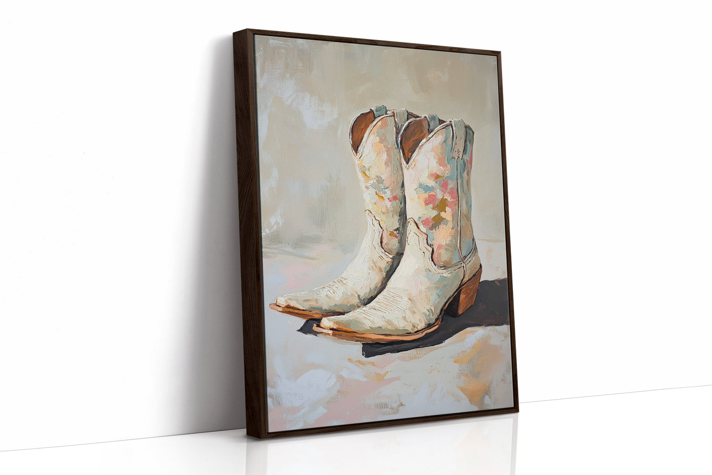 Bemalte Sohlen: Florale Cowboystiefel