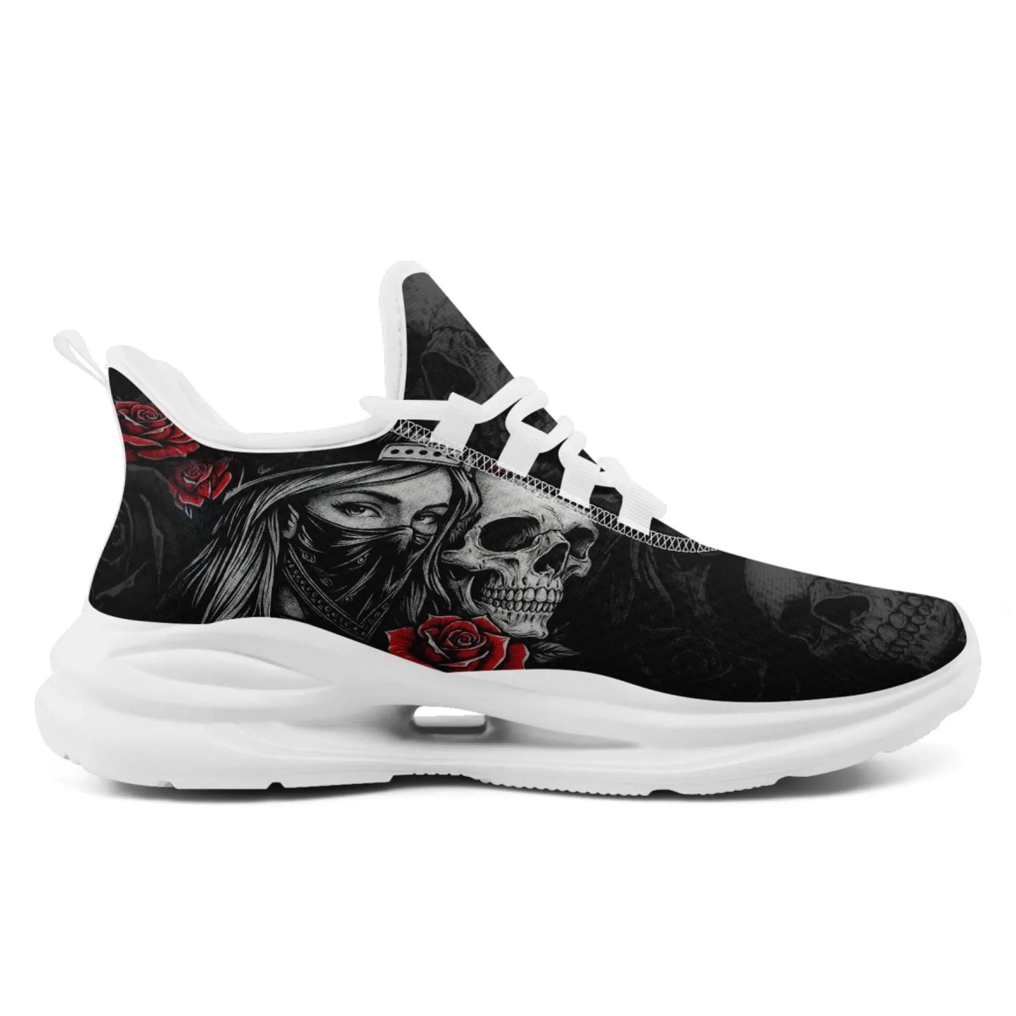 Personalized Skull Fashion Sneakers, Dark Soul Walking Shoes,Comfortable Gothic Street Style