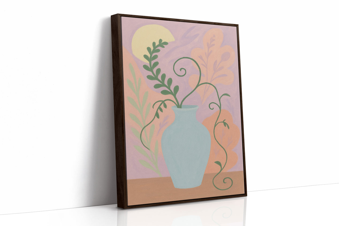 Twilight Leaves in a Pale Blue Vase