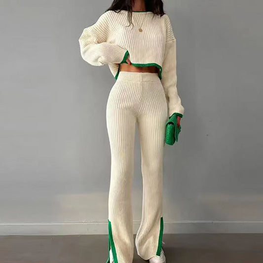 Women’s Casual Color-Block Two-Piece Set