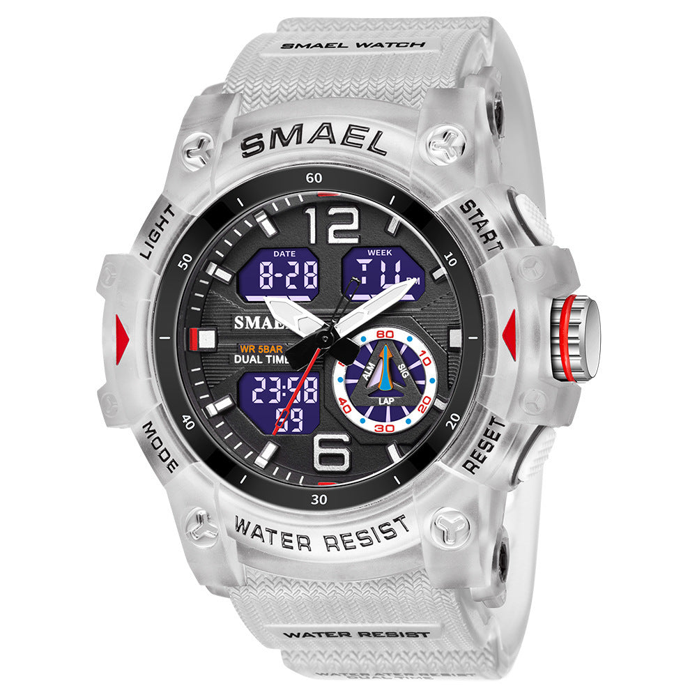 Mens Outdoor Transparent Watch With A Cool Dual-display Design