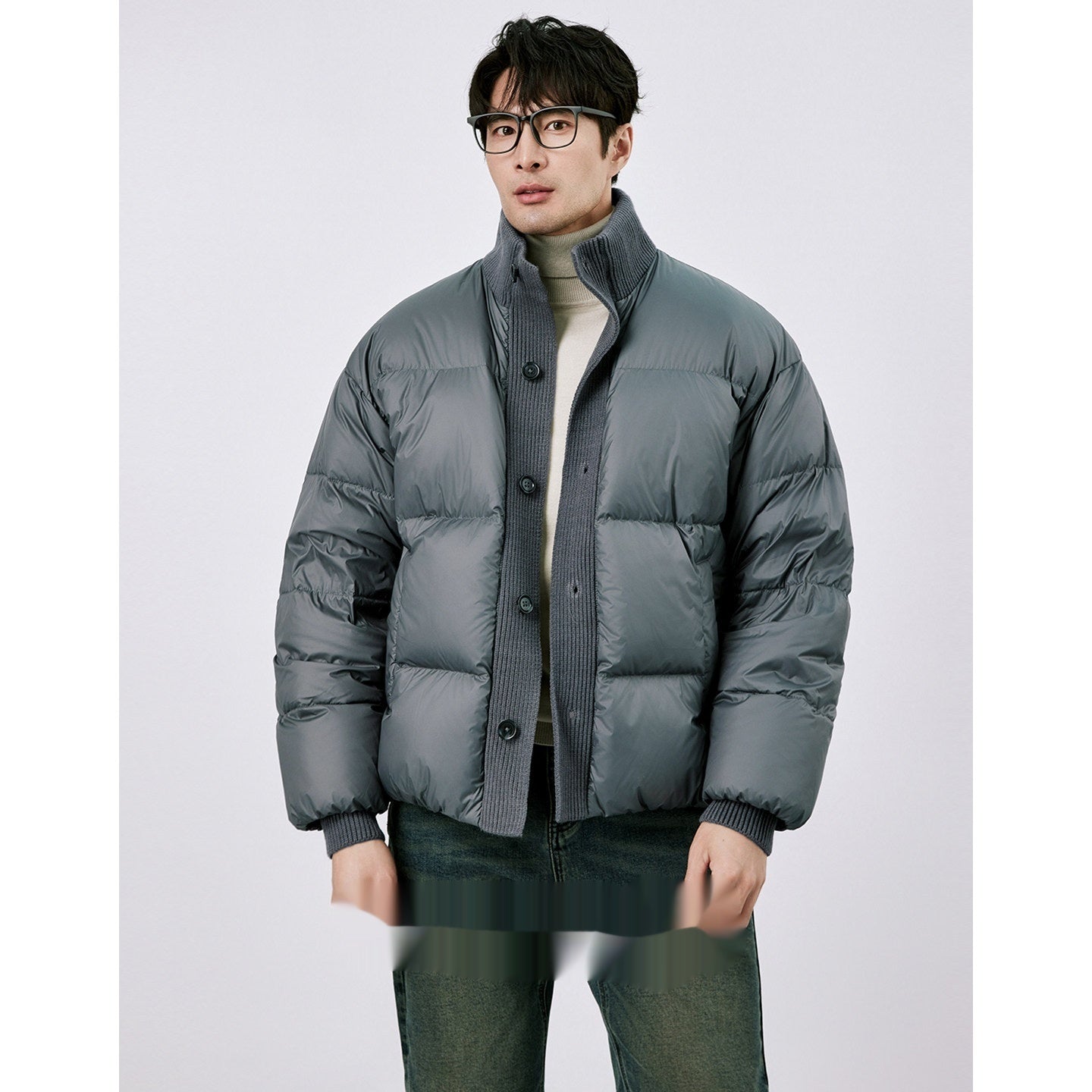 Lightweight White Duck Down Stand Collar Down Jacket