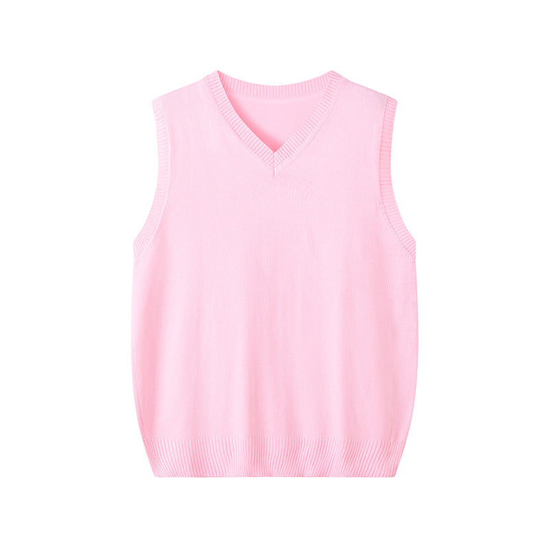 Fashionable V-neck Pullover Knit Vest For Early Spring