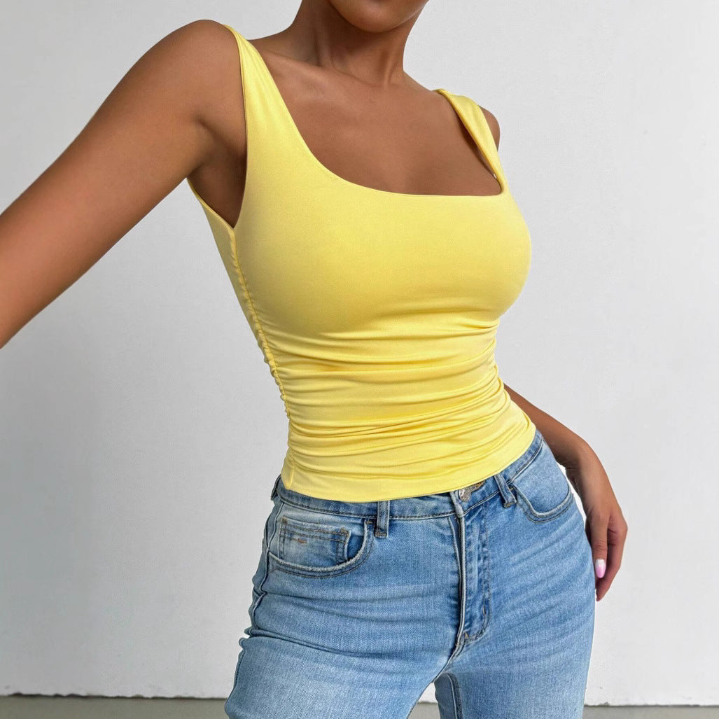 Womens Sleeveless Camisole Casual Basic Cropped Top