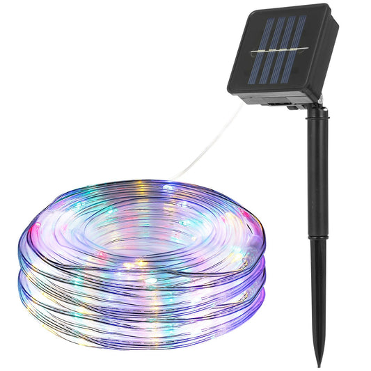 Solar Lichterkette Außen 12M 100 LED 8 Modi Solar Lichterkette IP65 Wasserdicht Dekorative Lichter für Haus Garten Partys