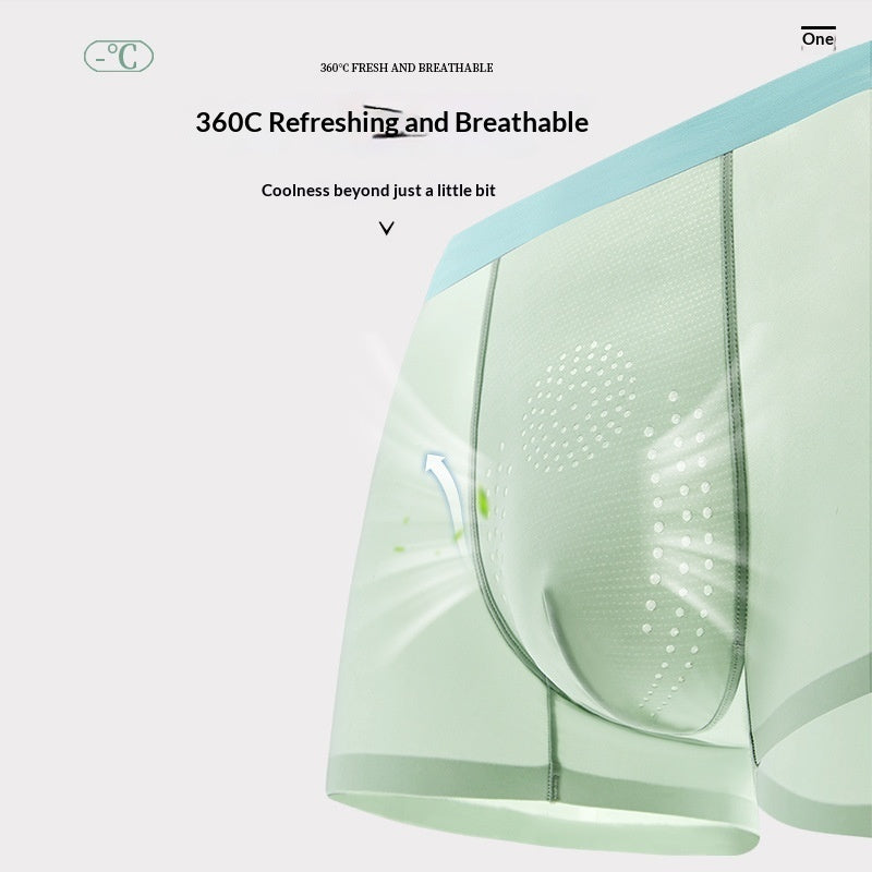 Mugwort-scented Cool-feel Seamless Mens Underwear With Perforated Breathability