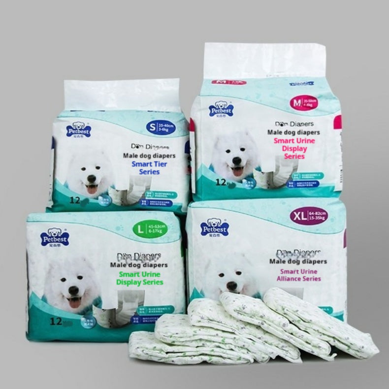 Petbest Male Dog Diaper Wearable Urine Display