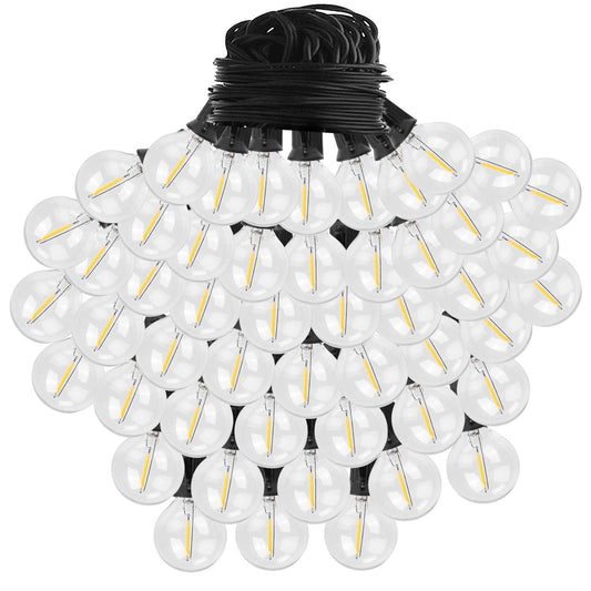 15 m Lichterkette mit Globen, für Außen und Innen, 25 Glühbirnen, Lichterkette für Garten, Rasen, Terrasse, Café, Party