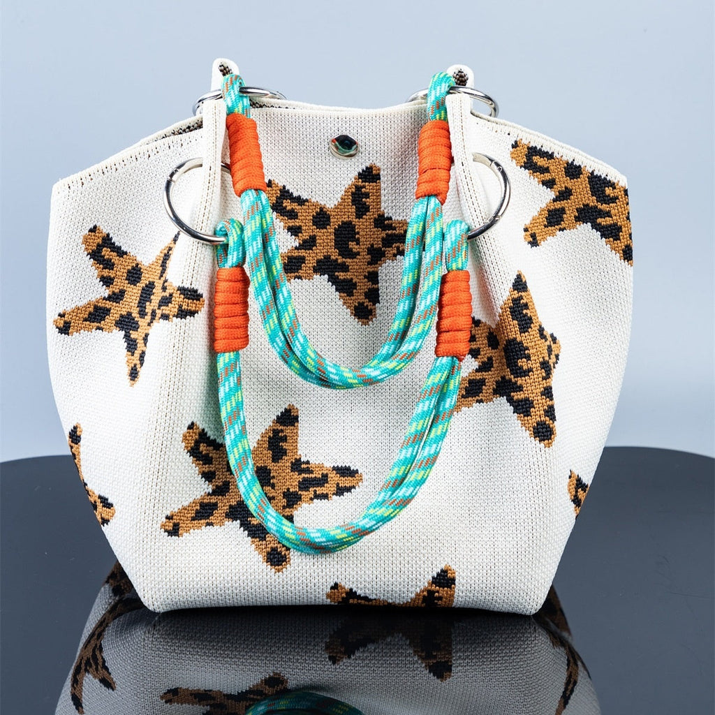 Knitted Tote Bag Commuter-friendly Handbag Simple Style