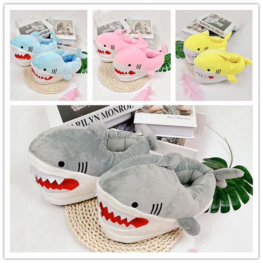 Warm Shark Womens Home Slippers Fashion Plush Winter Funny Elegant Women Slippers Cute Cartoon Shark Indoor Warm Home Cotton Slippers