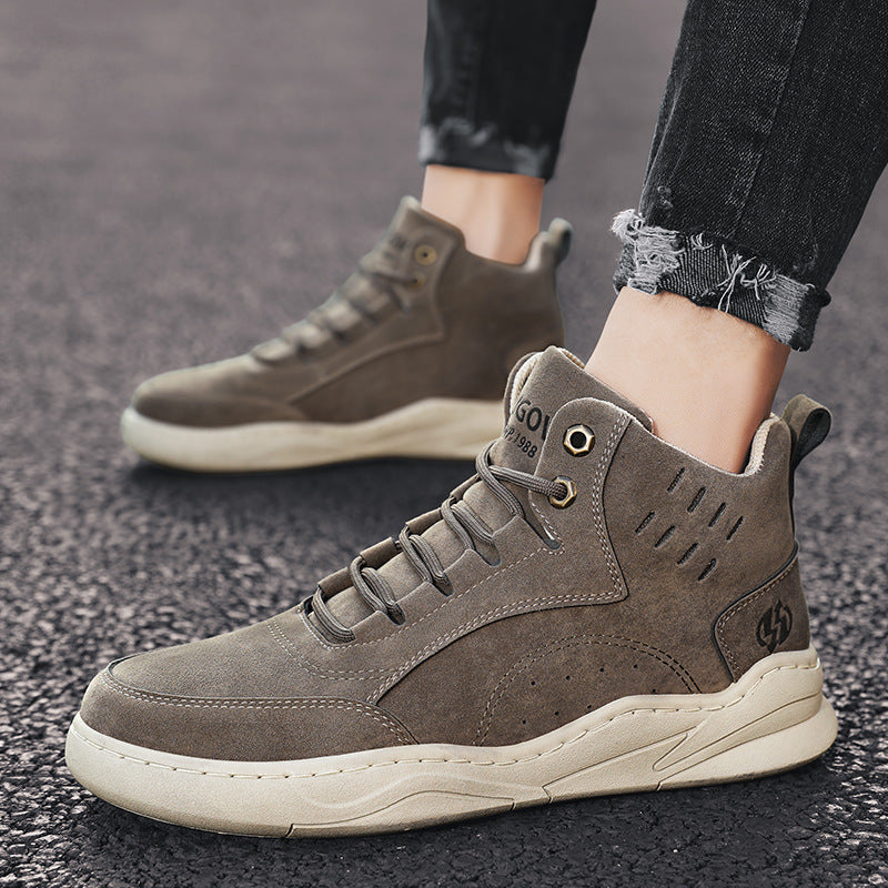 Business Herren High-Quality Freizeitschuhe Mode Trend Herren Sport-Lederschuhe Bequeme Schnürschuhe Rutschfeste Wanderschuhe Leder Luxus Rutschfeste Wanderstiefel Outdoor Leichte Schuhe