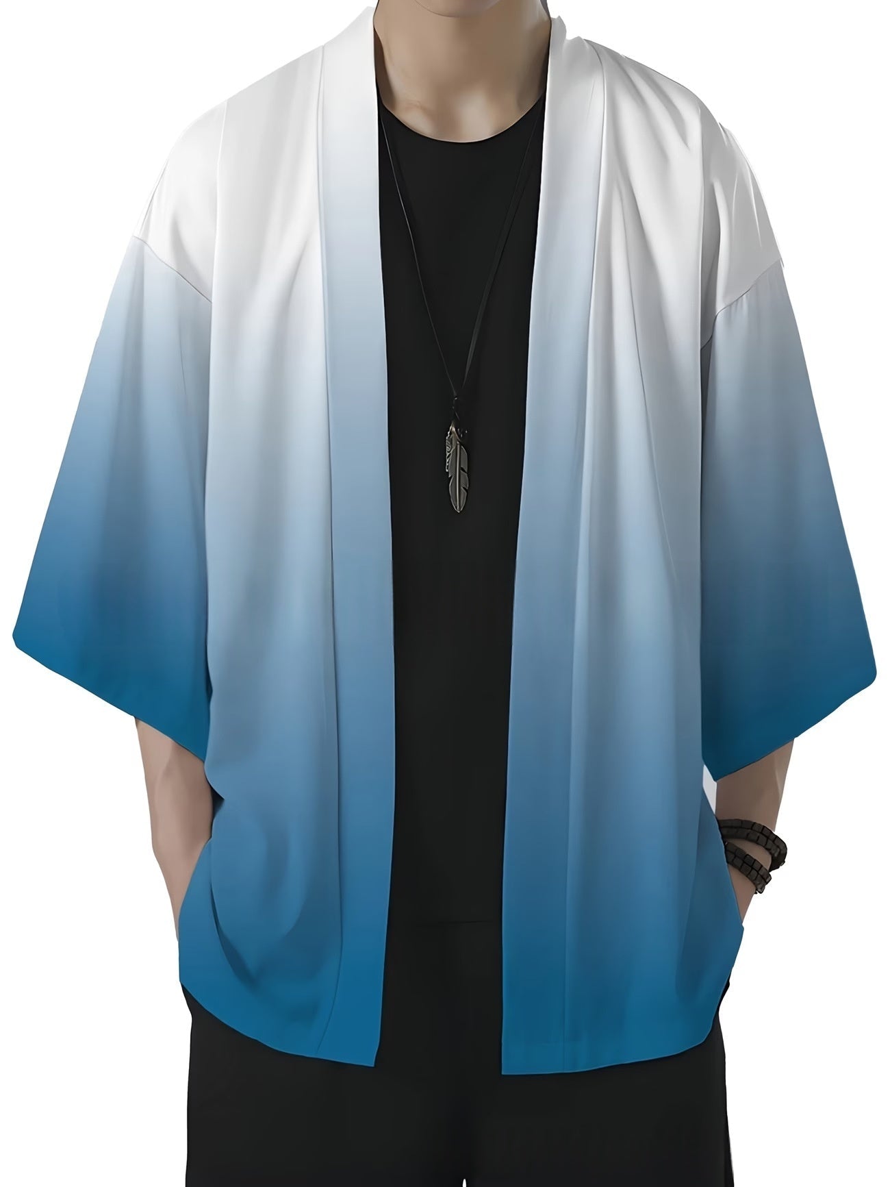 Casual Mens 3D-printed Patterned Kimono