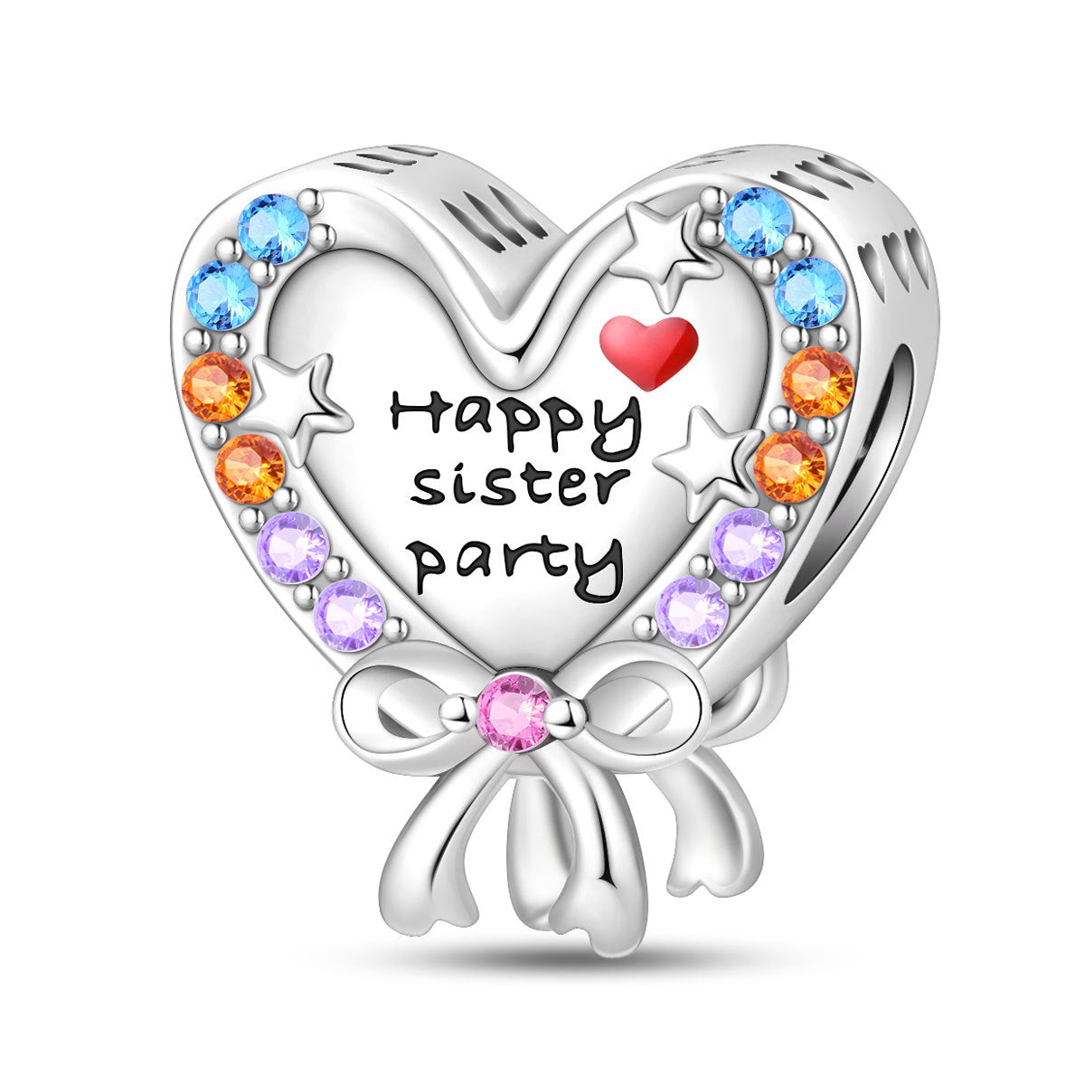 DIY Sisterhood Heart-shaped Bead Pendant Jewelry Accessory