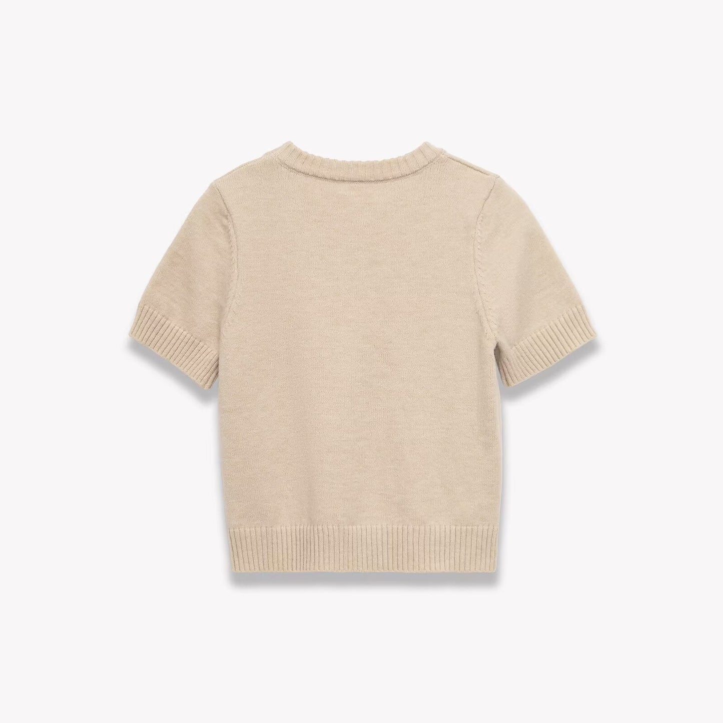 Womens Round-neck Simple Casual Knit Sweater