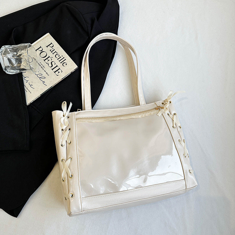 Large-Capacity Ribbon Bow Handheld Shoulder Bag
