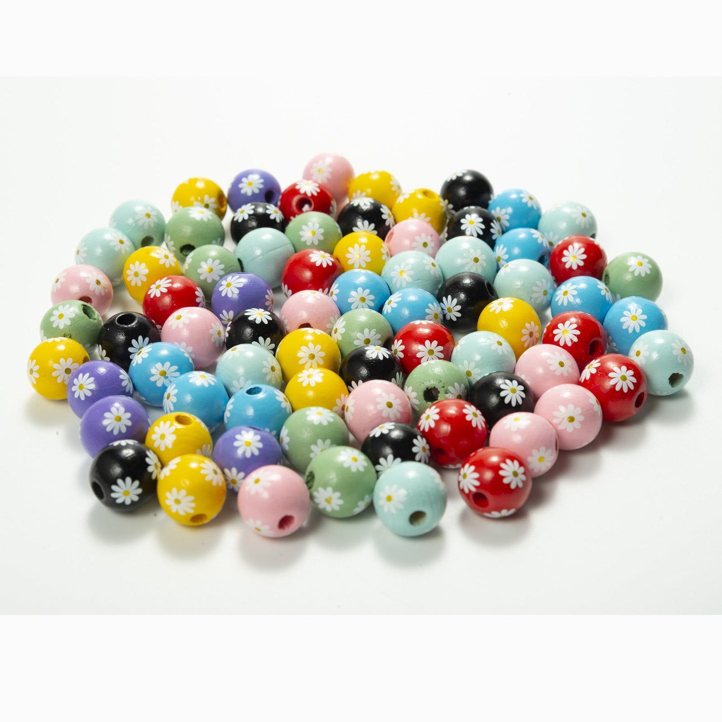 Daisy Wood Bead Necklace