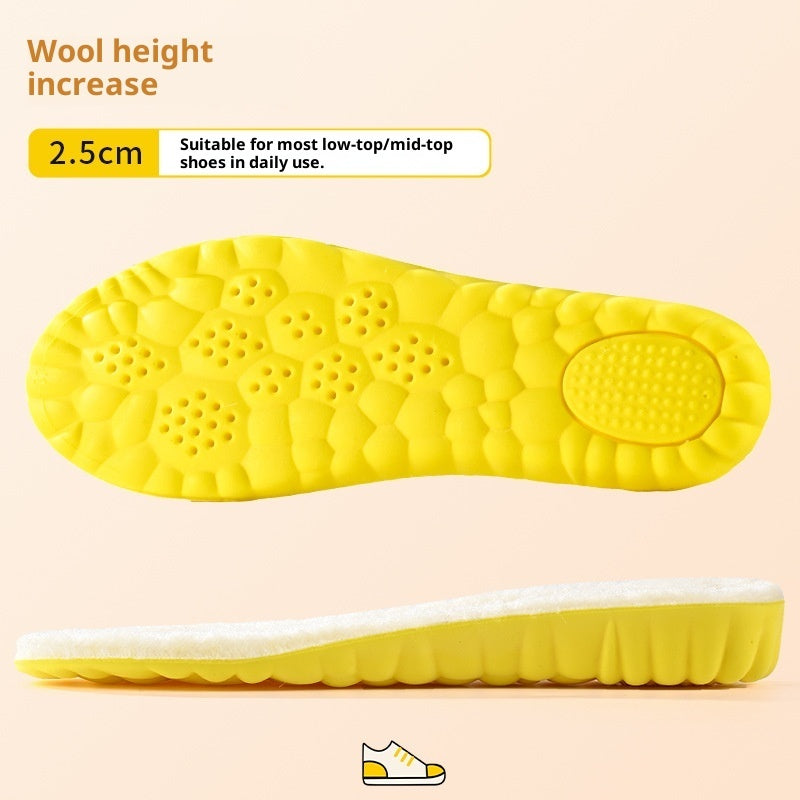Cloud Winter Warm Height Increasing Insole Wool Fleece Lined
