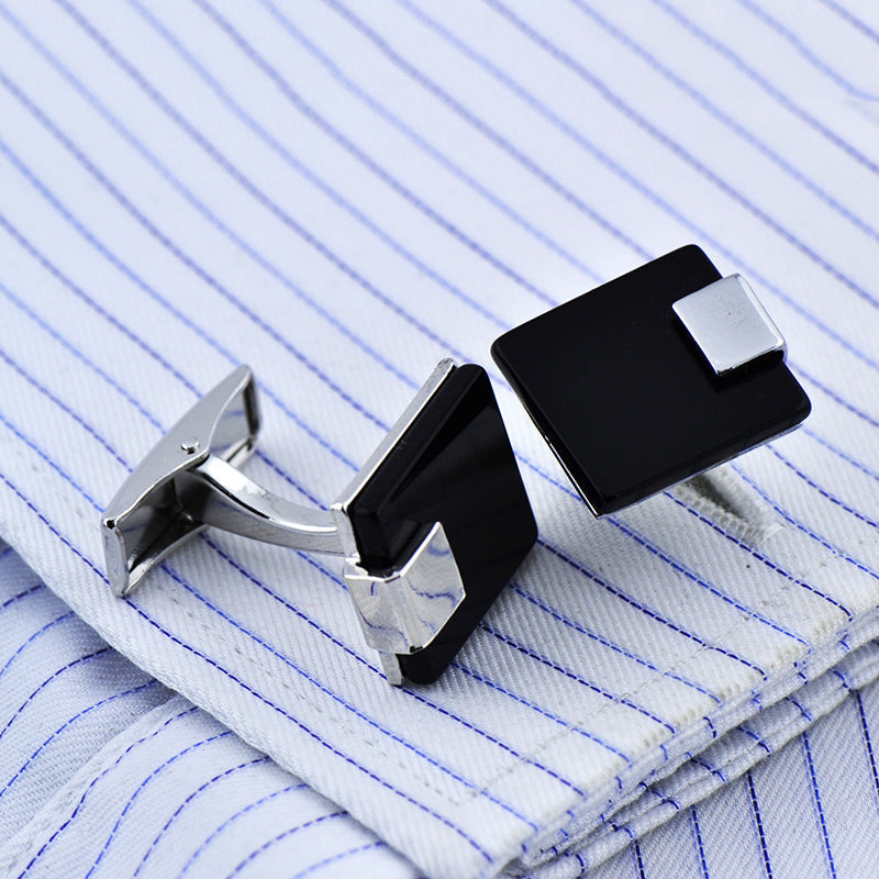 Business Black Agate Cufflinks