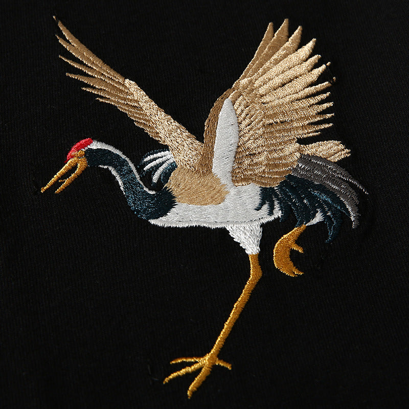 T-shirt brodé grue volante KH858