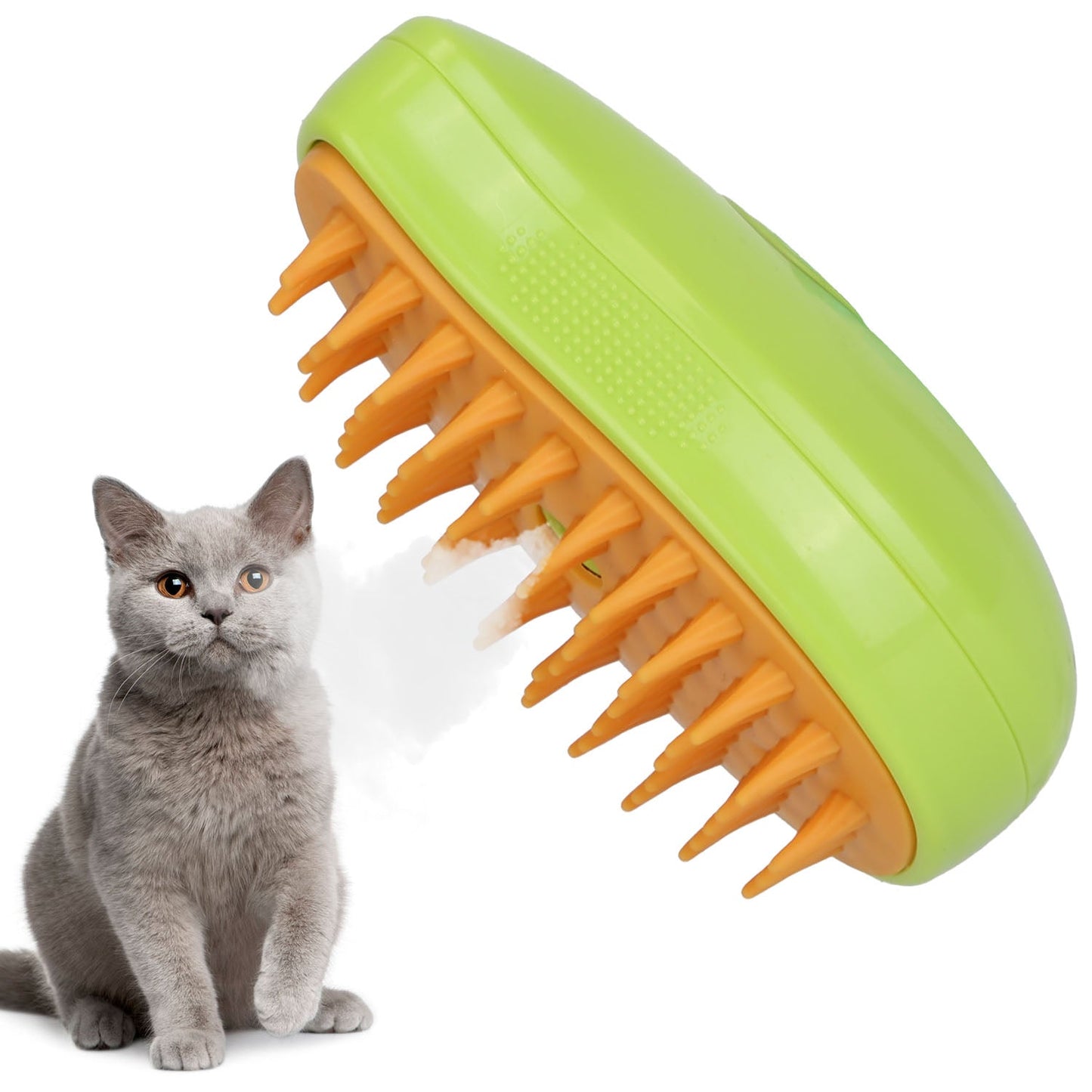3-in-1 Katzenpflege-Dampfbürste Haarbürste mit Dampffunktion Haustier-Massagekamm Reinigungsbürste für Katzen Hunde USB wiederaufladbar