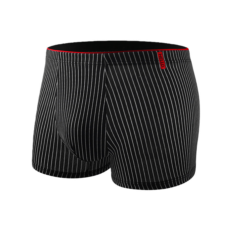 Striped Antibacterial Breathable Mid Rise Plus Size Mens Underwear