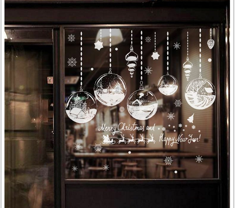 Christmas Gift Decorative Stickers Clothing Store Window Stickers