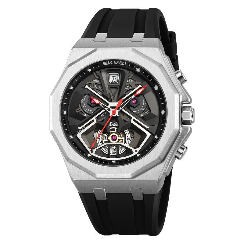 Mens Hollow-out Waterproof Multi-function Watch