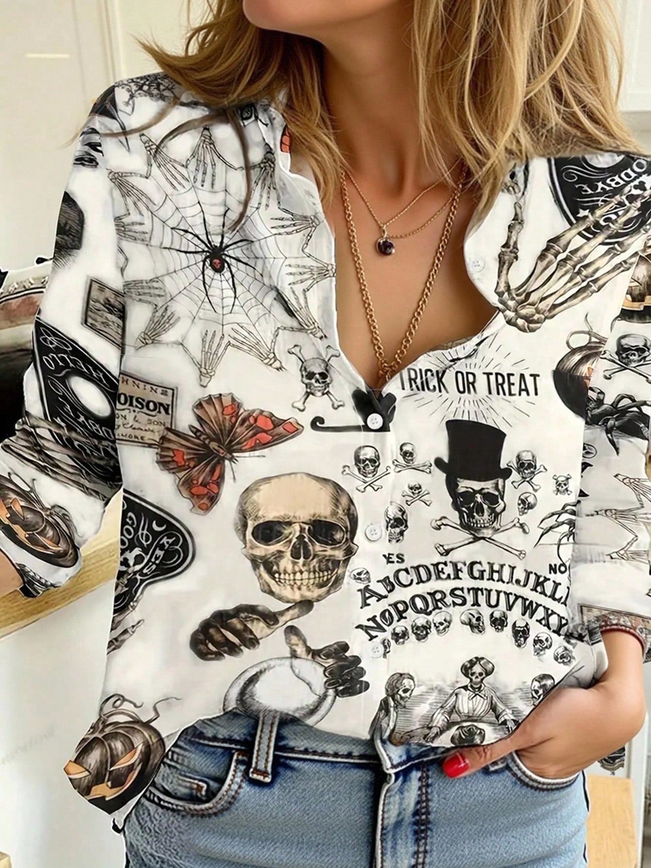 New Womens Long-sleeve Striped Shirt
