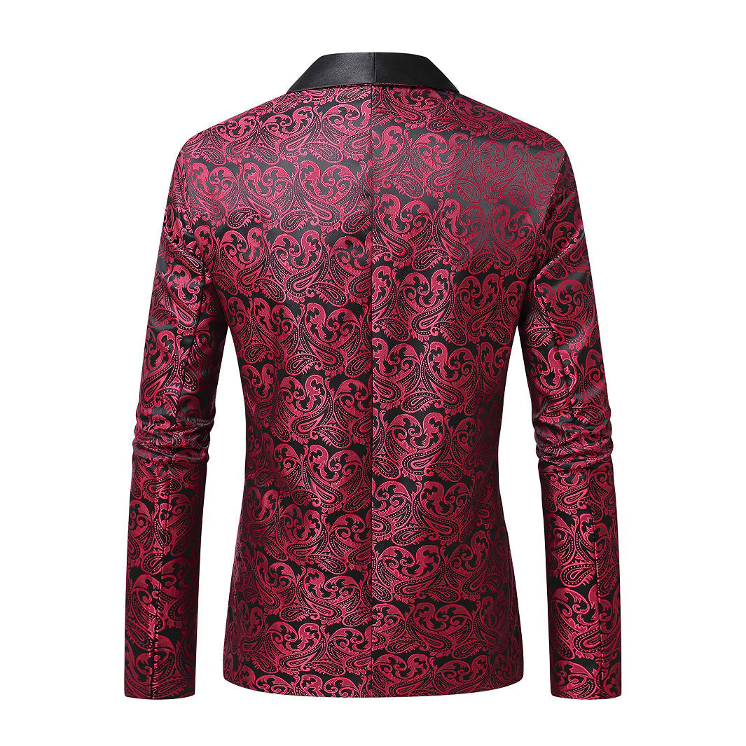 Mens Casual All Matching New Jacquard Blazer