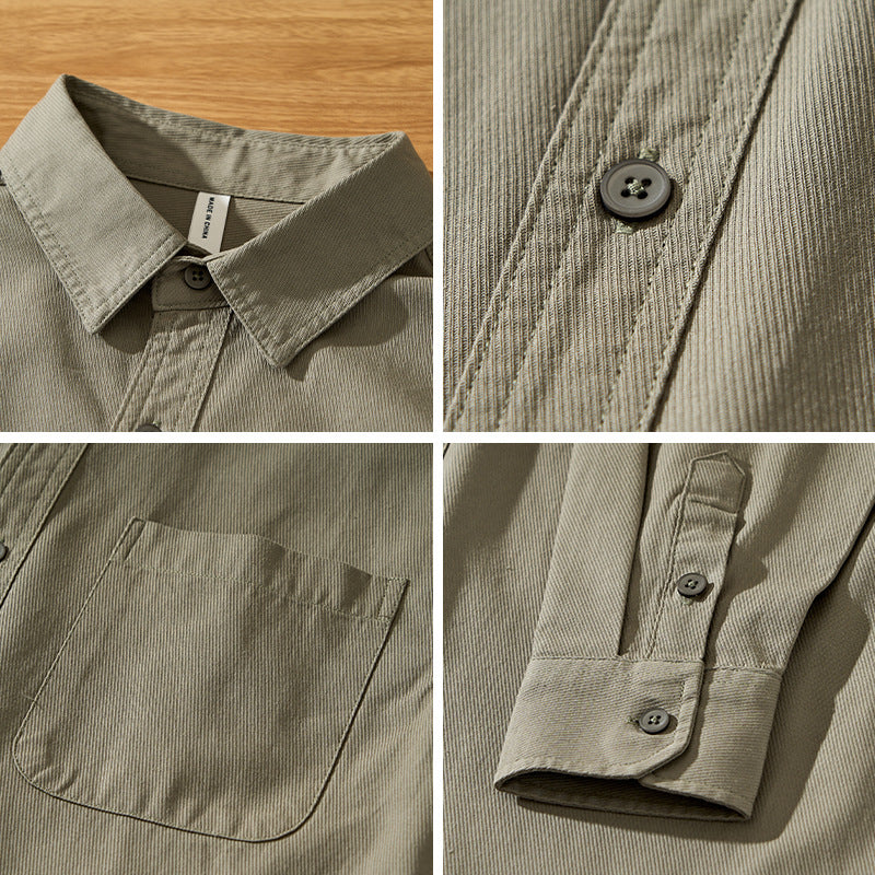 Loose-fitting Versatile Long-sleeve Cotton Shirt