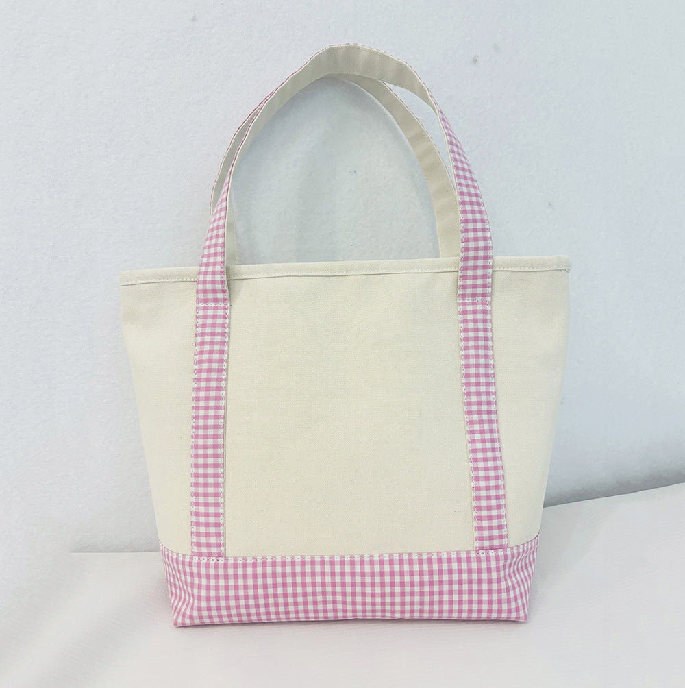Lattice Travel Large-capacity Color-spliced Thickened Handbag