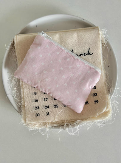 Polka-Dot And Star Quilted Zippered Storage Bag