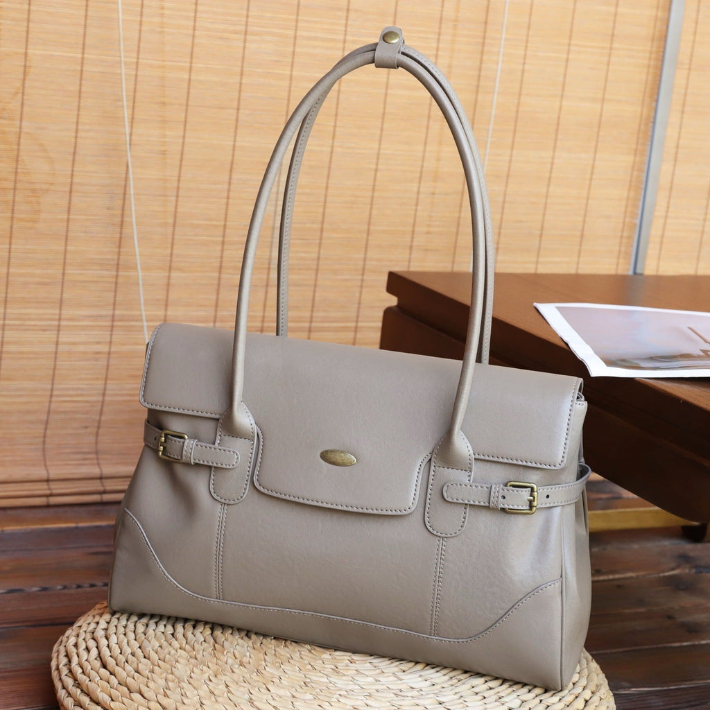 Hot-selling First-layer Cowhide Large-capacity Tote Bag For Women, New Commuter Style, Versatile Single-shoulder Underarm Bag