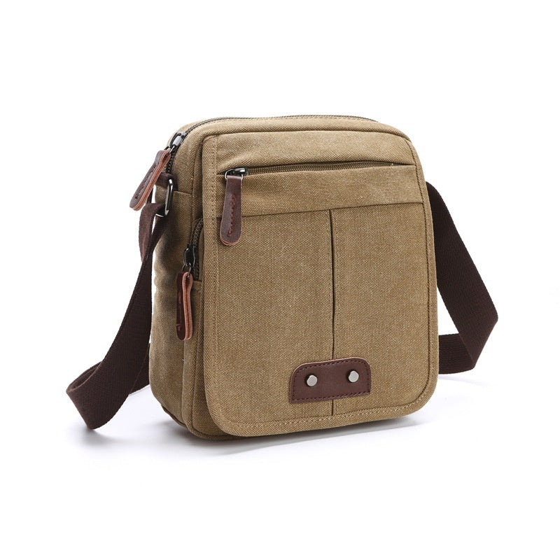 Mens And Womens Casual Small Crossbody Korean-style Canvas Bag For Outdoor Use