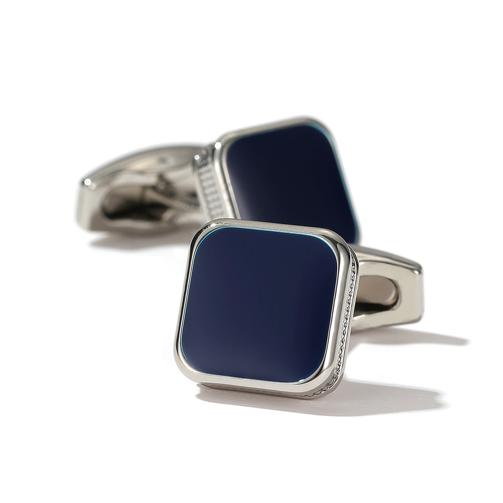 Men's Cufflinks Fashion Square Drop Oil Simple 4 Colors