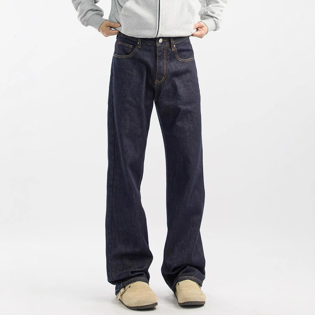 New Mens Retro Casual Wide-leg High-street Loose Straight-leg Pants