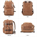 Leather Backpack, Travel Bag, Leather Top Layer, Cowhide Oil Wax Leather, Outdoor Hiking And Mountaineering Bag, Large Capacity Backpack