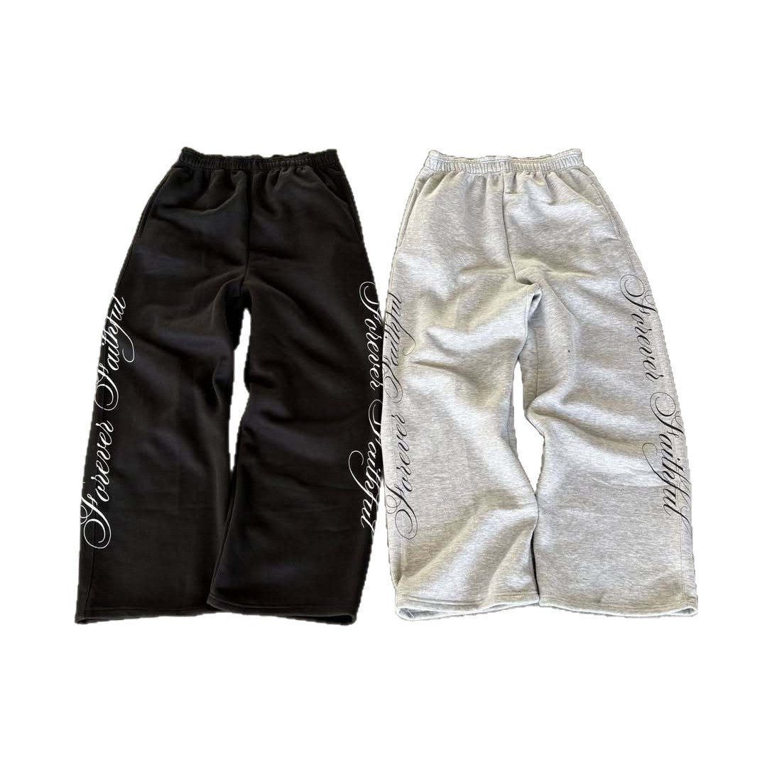 Mens Retro Straight-Leg Lace-Up Casual Pants
