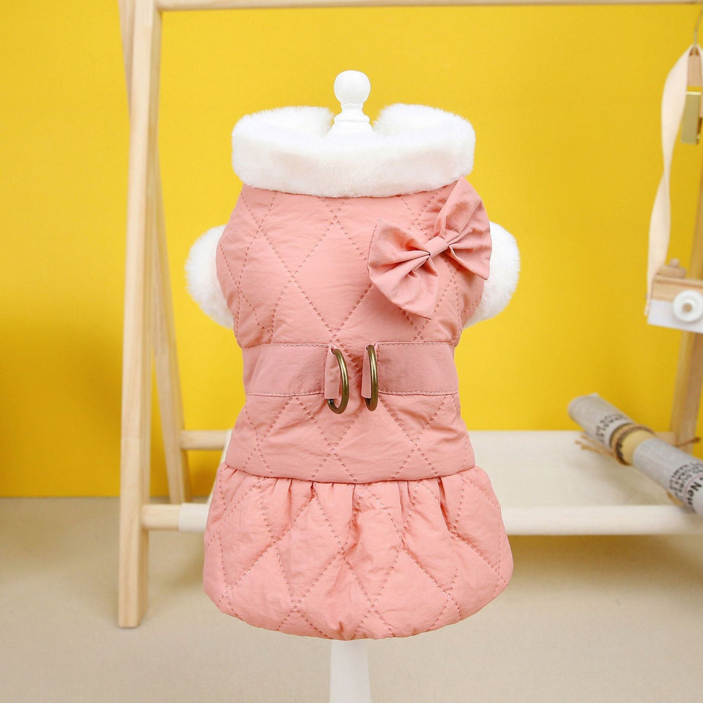 Pet Dog Clothes Small Dog Butterfly Cotton-padded Dress