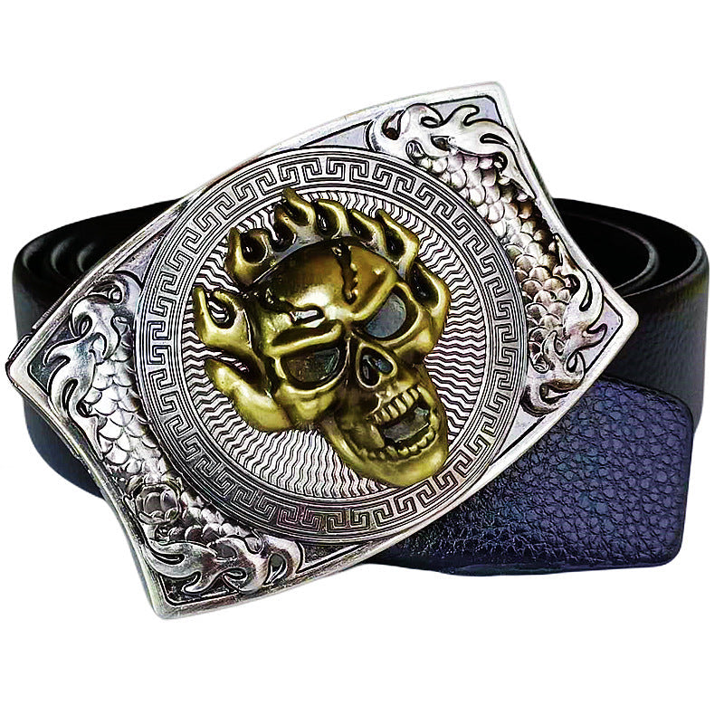 Smooth Buckle For Self-defense Trendy Punk-style Belt Buckle With A Distinctive Look
