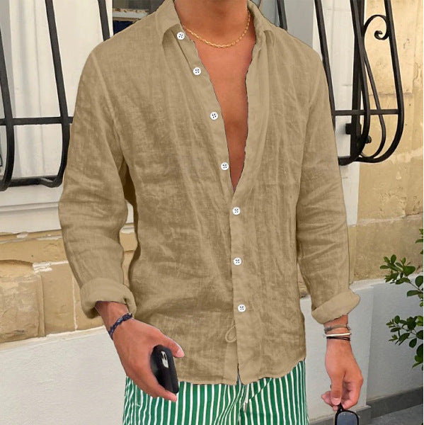 Solid-color Casual Everyday Long-sleeve Lapel Springsummer Clothing