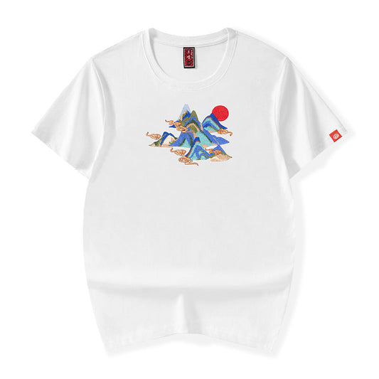T-shirt brodé KH740 Montagnes