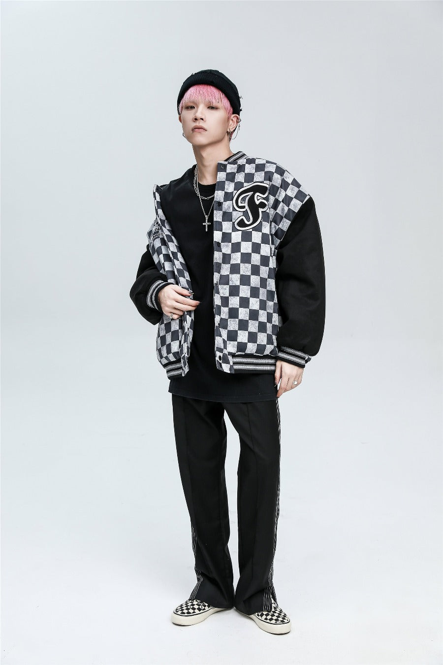 Blouson bomber à carreaux pour l'hiver