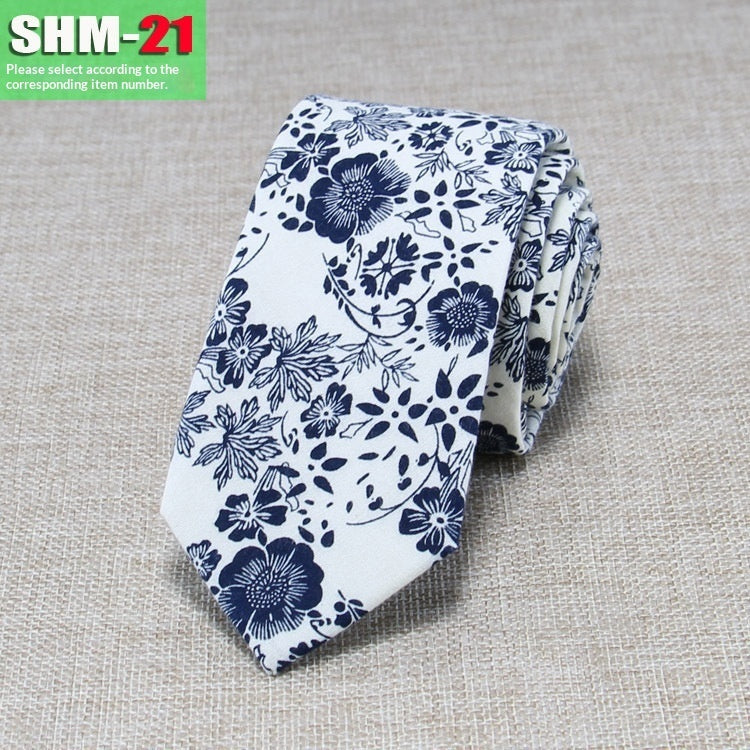 Narrow Casual Patterned Tie For Men