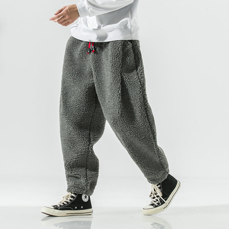 Lamb Wool Warm Trousers Japanese Men's Cotton Pants Plus Size Harem Pants