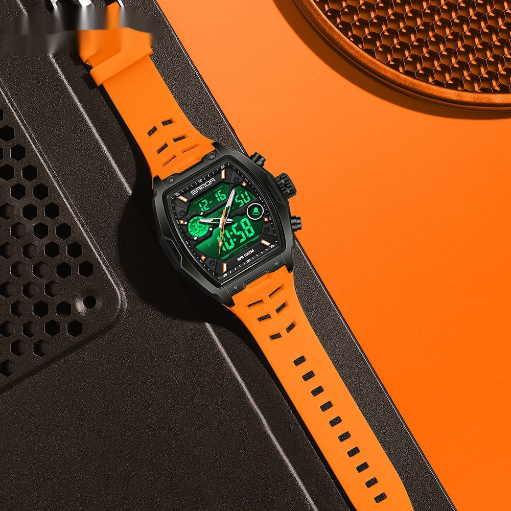 Barrel-shaped Waterproof Multifunctional Alarm Clock Student Sports Watch